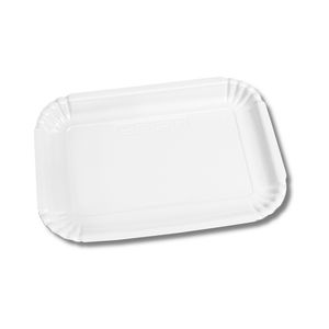 Fabriqué en Italie Plateau en carton blanc rectangulaire jetable écologique de différentes tailles prêt à expédier - Product Image 1