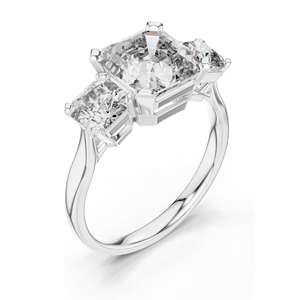 Anillo de Tres Piedras con Diamante Cultivado en Laboratorio CVD de 4.05 CT, Claridad VVS-VS, Oro de 18K, 14K, 10K y Plata 925, Oro Rosa, Amarillo y Blanco - Product Image 5
