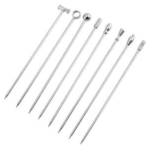 Elegantes palillos de cóctel de metal reutilizables, palo de fruta de acero inoxidable para uso en cócteles - Product Image 5