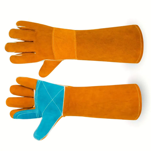 ถุงมือหนังวัวแท้ ป้องกันการกัด สีเขียวเข้ม คุณภาพดี ปลอดภัย ผลิตเอง - Product Image 6