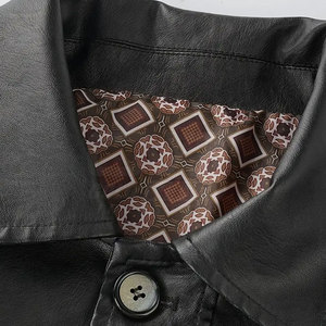 แจ็กเก็ตหนังของผู้ชายดีไซน์เข้ารูปแจ็กเก็ตฤดูหนาวสำหรับผู้ชายเสื้อแจ็กเก็ตแบบเย็บทนทาน - Product Image 3