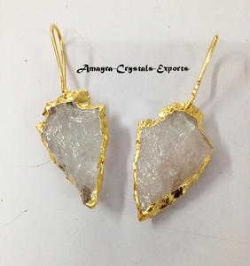 Colgantes de Punta de Flecha Tallados en Ágata Jaspe de Lujo, Electrochapados, Collar de Ágata Hecho a Mano, Calidad Superior de Amayra Crystals - Product Image 2