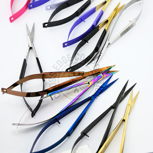 Ciseaux à ressort pour sourcils, ciseaux à cuticules à pointe droite, lame tranchante pour extensions, coupe de fils - Product Image 6