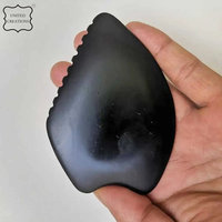 OEM LOGO personnalisé Pierre de Biack Pierre de Gua Sha Masseur Facial Pochette de Guasha personnalisée Ensemble d'outils de massage par grattage pour le visage et le corps