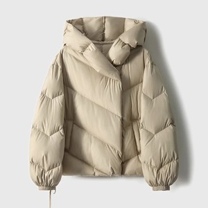 Abrigo de invierno para mujer, nuevo abrigo corto ligero de plumón de pato blanco, chaqueta cálida holgada con capucha, ropa de abrigo femenina - Product Image 2