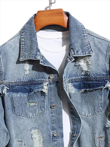 Winter Men's Stand Collar Denim Jacket-<b>Heated</b> Eco-Friendly Trendy Warm <b>Coat</b> - Product Image 3