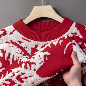 Customized Men's Winter Christmas <b>Pullover</b> Thickened Oversized Round Neck Knitwear Crew Collar Jacket Plus Size Knitted <b>Jumper</b> - Product Image 4