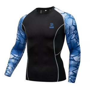 Camisetas de Compresión Hechas de Spandex/Poliéster para Hombre, Corte Regular, Manga Larga, Secado Rápido, Ecológicas, Transpirables, Marca Privada Personalizada - Product Image 1