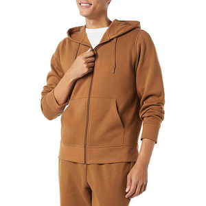 Vente en gros de sweats à capuche zippés personnalisés de haute qualité pour hommes 100% sweat à capuche en molleton de coton style de rue sweats à capuche personnalisés unisexe couleurs unies - Product Image 1