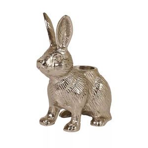 Antique Design <b>Rabbit</b> Shape Candle Holder High Quality Silver Metal Aluminium Candle Holder For Home Dinner Table Candle Stand - Product Image 1