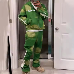 ชุดวอร์มผ้าฝ้าย100% สำหรับผู้ชายกางเกงซับเหงื่อแบบบานออกโลโก้และดีไซน์ตามสั่ง - Product Image 3