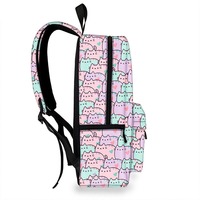 Mochila de diseño personalizado para niños, morral escolar de impresión por sublimación en blanco con logotipo