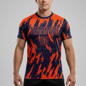 High Quality Breathable Quick Dry Crew Neck Short Sleeve 100% Polyester Sublimation Jersey Customized Color for <b>Men</b> Summer Daily - Product Image 2