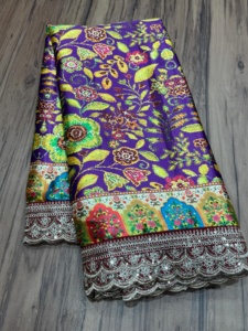 ผ้า Pashmina พิมพ์ลายผ้าไหมส่าหรีที่สวยงามเสื้อสุดพิเศษมีสไตล์ชนเผ่าแฟนซีปาร์ตี้งานแต่งงานผู้หญิงผู้หญิง - Product Image 2