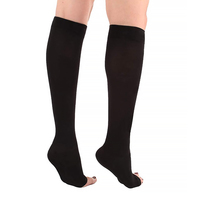 Chaussettes de Compression Grande Taille 20-30mmhg Bas Genou à Bout Ouvert pour le Soutien de la Circulation Chaussettes Médicales Varices