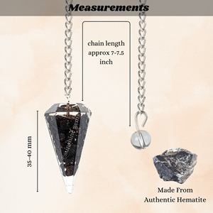 Vente en gros de pendule en cristal d'orgone en hématite, pierre semi-précieuse, radiesthésie, chakra de guérison, grille en cristal, pendules pour pierres précieuses - Product Image 2