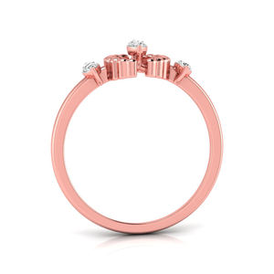 Anillo de diamante minimalista para mujer Diamante natural real en oro sólido de 14K/18K Regalo de joyería fina - Product Image 2