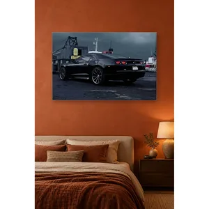 Impression sur toile Fida Black Camaro in Stormy Harbor - Product Image 4