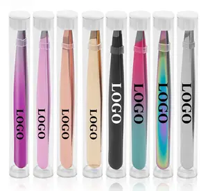 Outil de maquillage de cils segmentés en grappe avec applicateur d'extension de cils avec logo personnalisé pince à épiler en acier doré - Product Image 2