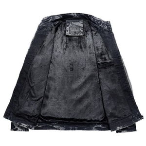 Veste en jean pour hommes hiver Plus velours chaud Jeans manteau mode classique rétro Slim Denim veste décontracté Denim vêtements pour hommes - Product Image 4