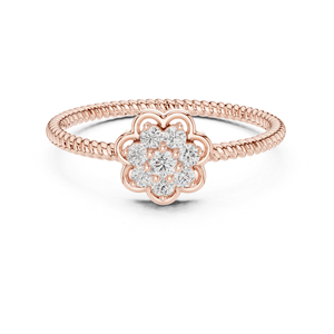 แหวนหมั้นเพชรทรงกลม 0.14 กะรัต ทองคำ 14K สำหรับผู้หญิง |   ได้รับการรับรองจาก IGI สไตล์คลาสสิก - Product Image 2