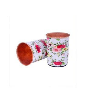 Gobelet de créateur floral en verre d'acier imprimé 100% verre d'eau potable pur pour gobelets de conception d'hôtel à la maison - Product Image 6