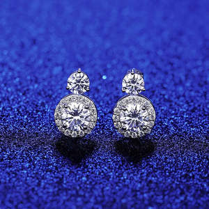 3 Ct Round Moissanite <b>Drop</b> Stud Earrings Elegant Studs for Women - Product Image 2