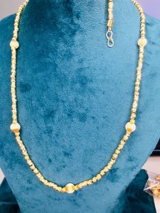 Collar de cadena hecho a mano para mujer, joyería, cuentas y bolas rellenas de oro para ropa de fiesta - Product Image 4