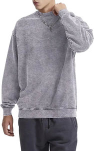 Sudaderas de Forro Polar con Cuello Redondo y Lavado Ácido para Hombre, Diseño de Logotipo Personalizado Más Vendido, 100% Algodón, Servicio Profesional OEM - Product Image 2