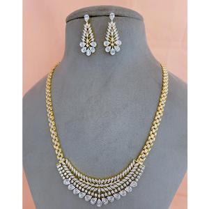 ชุดจี้หินสีทองพร้อมต่างหูสำหรับผู้หญิงและเด็กผู้หญิงชุดสำหรับงานแต่งงาน - Product Image 1