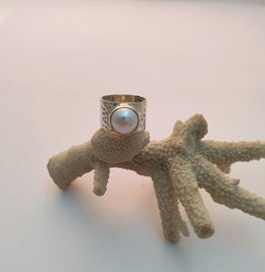 แหวนเงินแท้ประดับมุกสำหรับผู้หญิงแหวนเงินอัญมณีสำหรับการหมั้นหมายและการแต่งงาน925 - Product Image 1