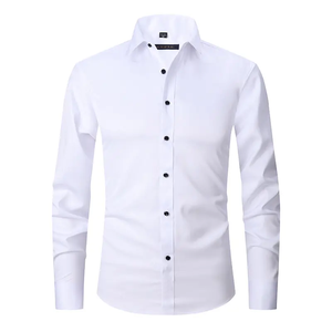 2024 Logo personnalisé hommes Slim Fit à manches longues chemise décontractée de haute qualité coton flanelle Cool confortable classique fibre de bambou Micro - Product Image 4