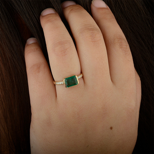 18K oro genuino Zambia Esmeralda calidad Real diamante SI claridad GH Color anillo joyería fabricante proveedor producible en 10K/14K - Product Image 4