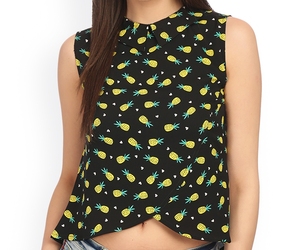 100% Cotton Women's Vintage Floral Print Sleeveless V-neck A-Line Mid-Calf <b>Ruffled</b> Blouse <b>All</b> Sizes - Product Image 6