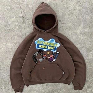 Sudaderas con capucha personalizadas de algodón 100%, patrón sólido, cuello forrado, lavado con ácido, estilo informal de verano, apliques de diseño 3D bordados - Product Image 4