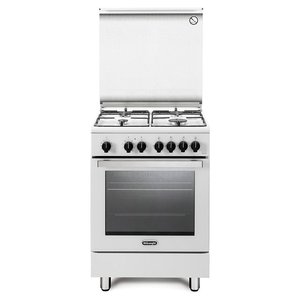 Cuisinière à gaz DeLonghi 4 zones avec four électrique 60x60x87cm Blanc Classe A - Product Image 1