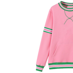 Sudadera de Forro Polar con Cuello Redondo para Hombre, Personalizada con Bordado Chenille de la Fraternidad Aka Pink, Transpirable, de Poliéster/Algodón, Talla Grande - Product Image 3