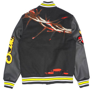 Chaqueta bomber de invierno con bordado de chenilla personalizada de alta calidad para hombre, ropa de calle, patrón de letras, talla grande, grosor fino en la parte delantera - Product Image 2