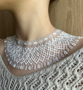 Collier tendance blanc en perles de rocaille pour mariage, collier perlé en perles de verre - Product Image 2
