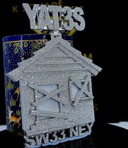 Personalizar Hip Hop 3D casa diseño colgante, carta personalizada, VVS Moissanite Iced Out, 925 plata esterlina, colgante de Hip Hop para hombres - Product Image 3