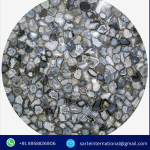 Table basse en pierre d'agate rayonnante Meubles de salon de luxe modernes avec comptoir et couleur personnalisable pour la décoration intérieure - Product Image 2