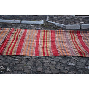 พรมขนแกะสไตล์ตุรกีวินเทจสีส้มแดงสำหรับข้างเตียงขนาด4.7 x 14.3ft สี่เหลี่ยมผืนใหญ่ขนาด10มม. สำหรับโถงทางเดิน - Product Image 4