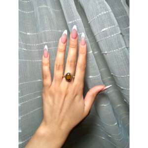 Anillo Navajo Hecho a Mano para Iron Maiden y Anillo de Oro Amarillo con Piedra Natural Talla 7 para Uso Diario o Regalo - Product Image 4
