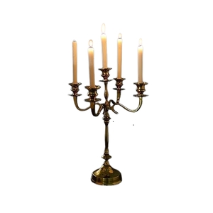 Five Arm Candelabra <b>Taper</b> <b>Candle</b> <b>Holder</b>,Gold Candlestick <b>Holder</b> Home Wedding,Occasions - Product Image 2