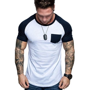 Camisetas raglán de manga corta de punto de algodón/poliéster para hombre al por mayor, informales, transpirables, de ajuste regular, de secado rápido, respetuosas con el medio ambiente - Product Image 4