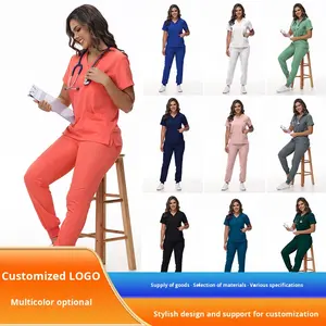 Conjuntos de Uniformes Médicos de Enfermería a la Moda para Mujer, Conjuntos de Uniformes Médicos Personalizados de Calidad Médica con Cremallera para Hospital - Product Image 2