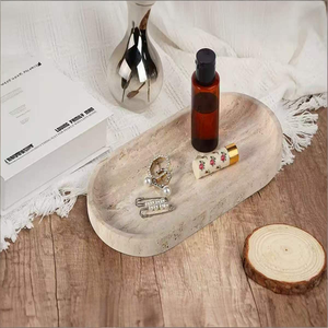 Support de présentation de gâteau de mariage en pierre naturelle rustique, travertin - Product Image 1