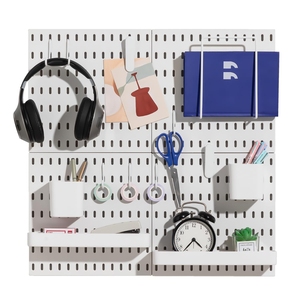 Système de panneaux perforés écologiques sans perçage Panneaux ABS renforcés Organisateur mural à lattes <span class=keywords><strong>pour</strong></span> le <span class=keywords><strong>rangement</strong></span> des <span class=keywords><strong>ustensiles</strong></span> de cuisine dans le garage - Product Image 6