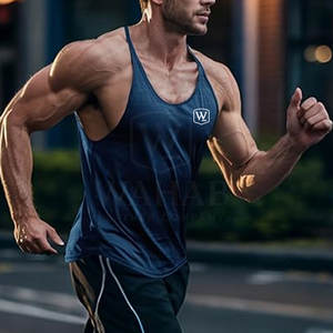 Débardeur musculaire tendance pour hommes, haut athlétique sans manches doux, vêtements décontractés à vendre - Product Image 4