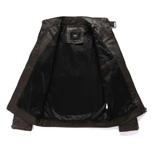 Chaqueta de Cuero Personalizada para Hombre 2025, Cuello Mao, Informal, Transpirable, de Secado Rápido, Diseño de Moda de Alta Calidad para Invierno - Product Image 5